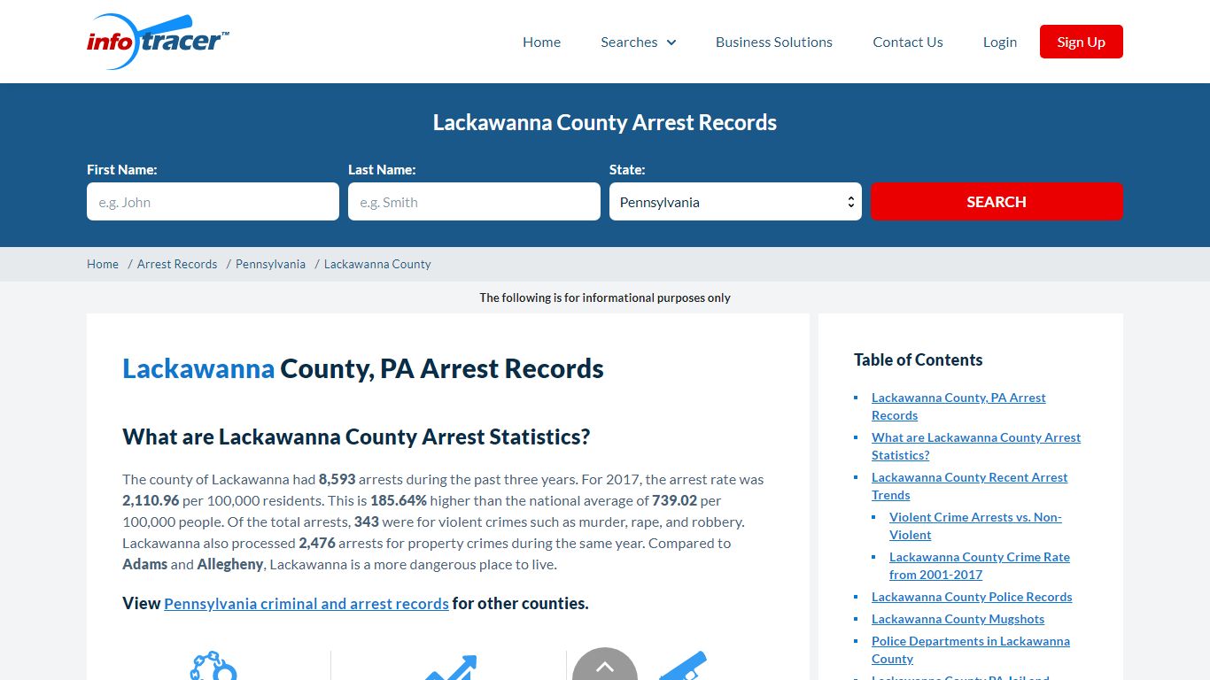 Lackawanna County, PA Arrest Records - Infotracer.com