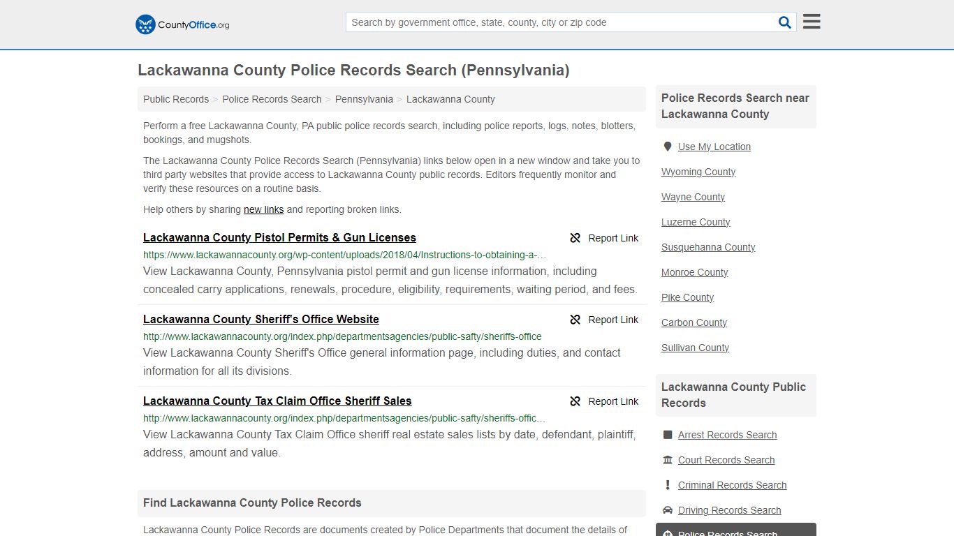 Police Records Search - Lackawanna County, PA (Accidents & Arrest Records)